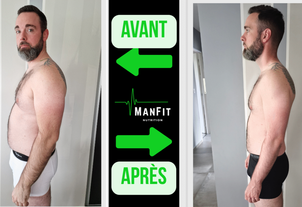 avant après perte de poids homme manfit nutrition